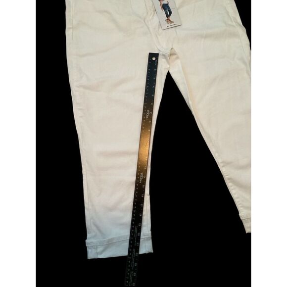 Levi’s Denizen White Denim Mid Rise Capri Stretch Jeans Size 16 W33 NEW - Picture 5 of 8